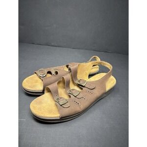 SAS Tri II Women's 9.5 NARROW Brown Suede Sandal‎ Tripad Comfort Shoe Strappy